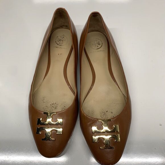 Tory Burch Nutria Gold Raleigh Ballet Flats Womens Size 7M - Picture 11 of 12